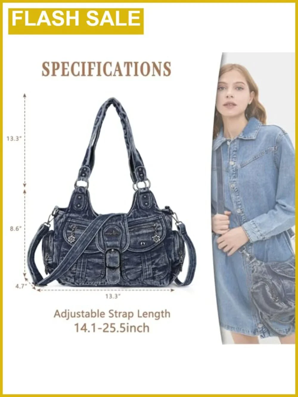 Women's Hobo Tote Vegan Leather Faux Suede Shoulder Bag Crossbody
